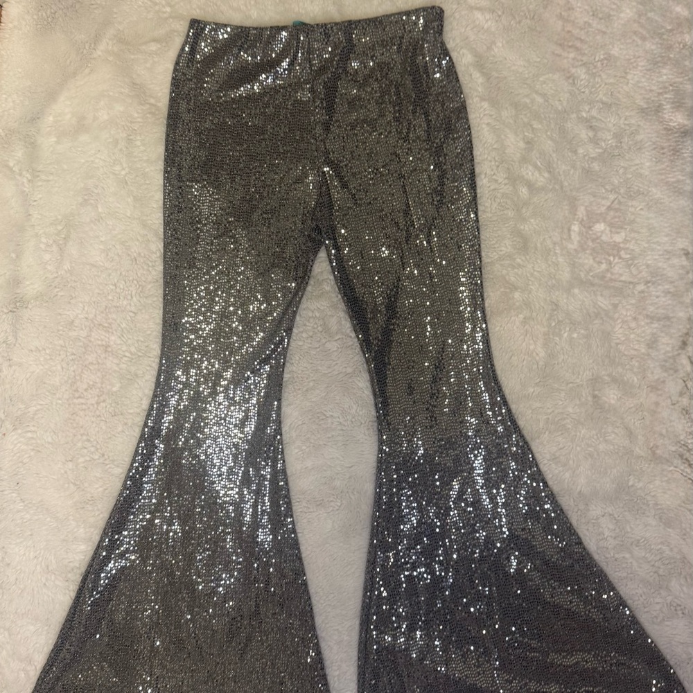 Ces Femme Glittering Silver Sequin Pants